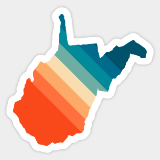 West Virginia State Retro Map Sticker